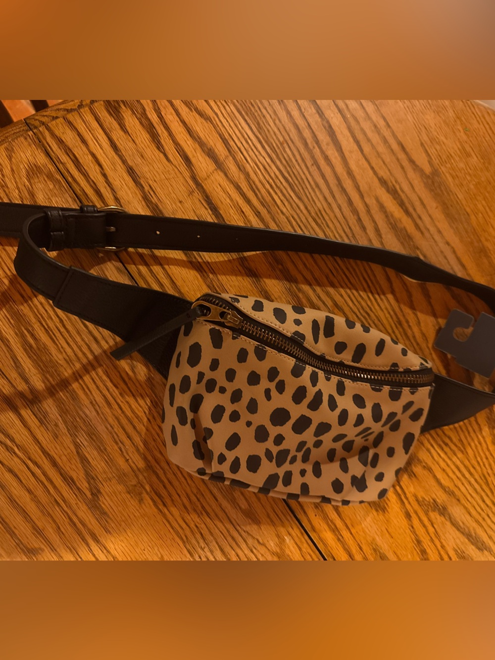 Leopard Print Waist Bag - Black & Cream Belt Bag